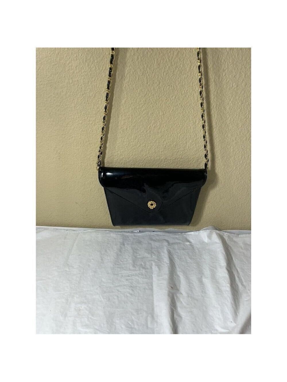 Vtg 90s Tianni Evening Handbag Purse  Patent Leather crossbody